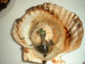 帆立貝の殻焼き