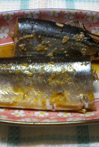 圧力鍋で秋刀魚味噌煮（柿酢入り）