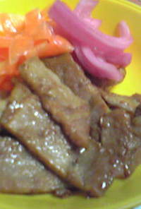 料理のための清酒で豚の生姜焼き