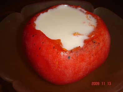 牛乳 in トロトロ柿の写真