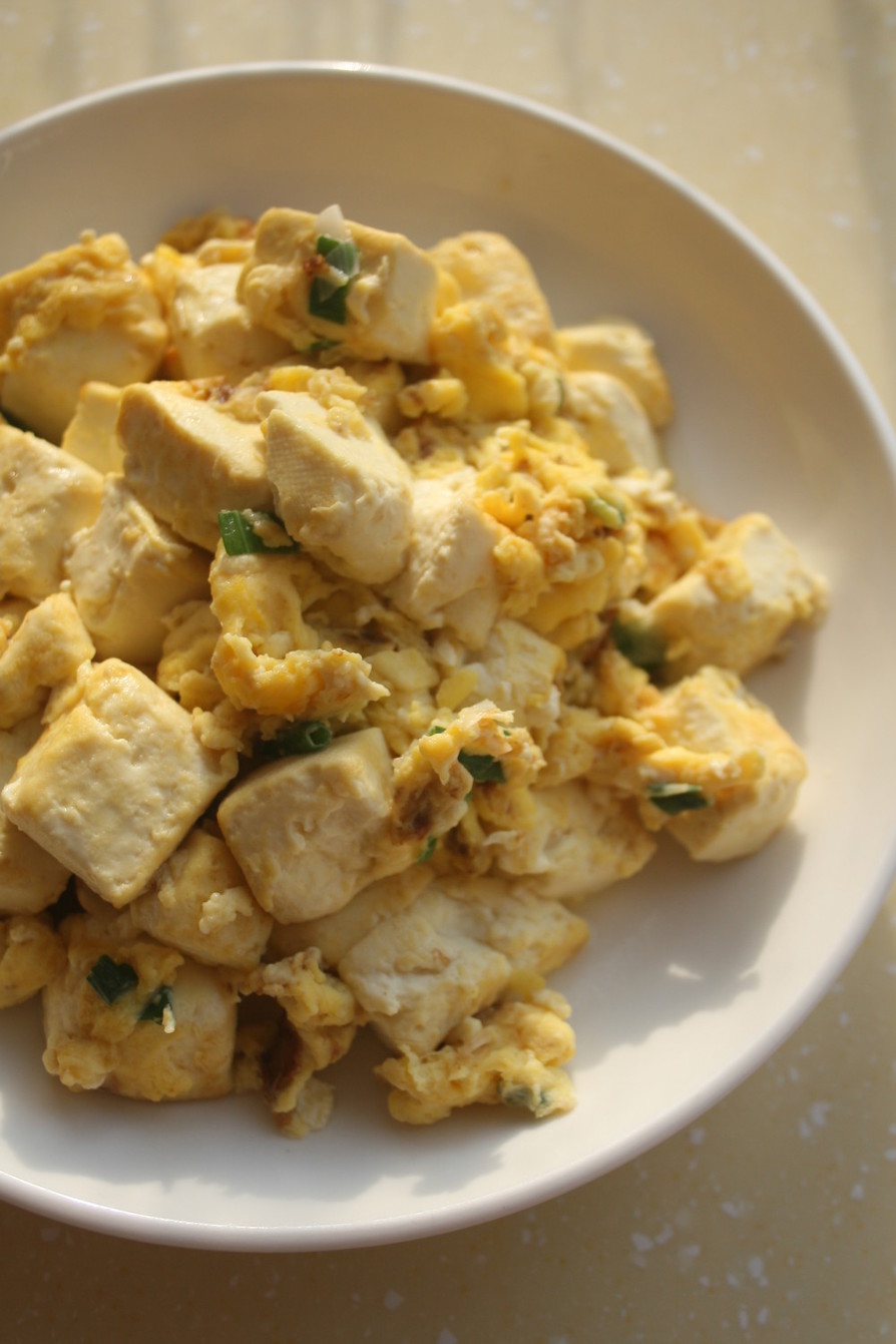 中国家庭料理♪豆腐の卵炒めの画像