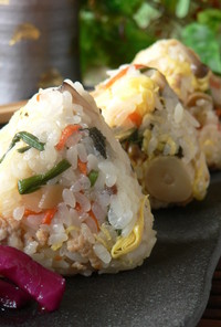 もち米で…山菜のちらし寿司♫♬♪♫ ♬♪