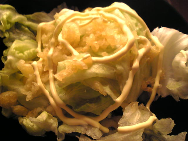 揚げ玉とレタスのめんつゆマヨネーズサラダの画像