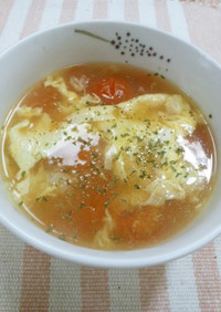 とろ～り♪トマトとふわふわ卵のスープ