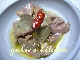 塩麹さんで~鶏レバーのオイル漬け