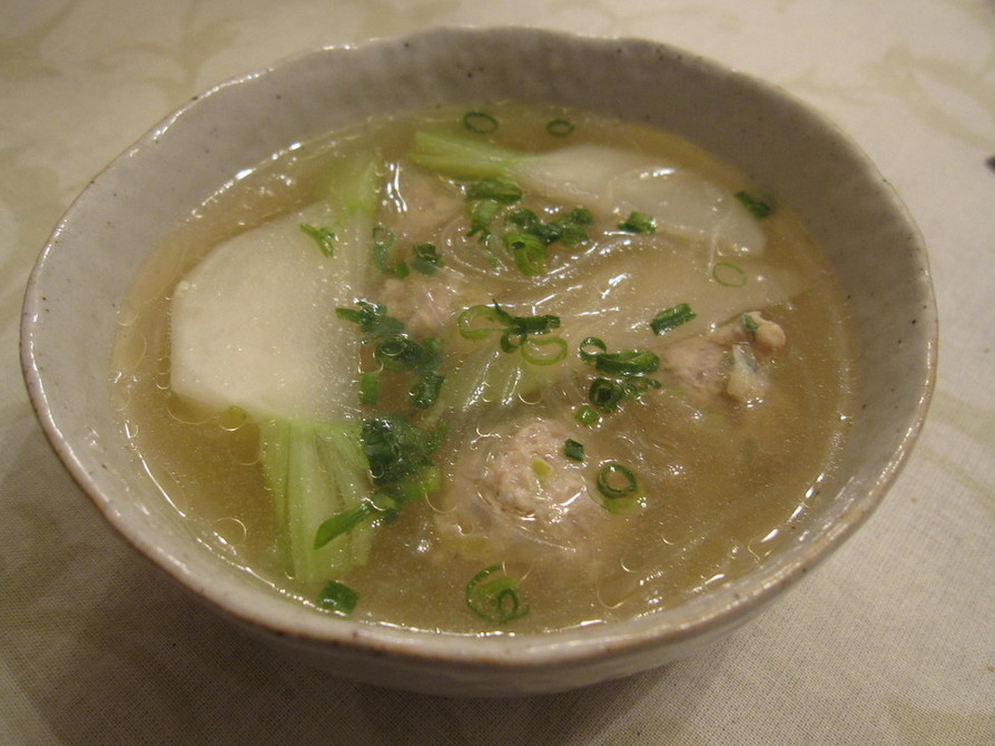 軟骨入り鶏団子と春雨のスープの画像