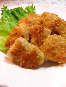 ✿鶏肉のにんにく醤油ごまパン粉焼き✿