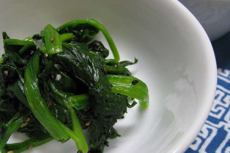 レンジでほうれん草の白だしお浸し レシピ 作り方 By Mynameisyuko クックパッド