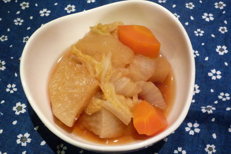 優しい味だよ 野菜だけ煮物 レシピ 作り方 By にょにょんこりん クックパッド 簡単おいしいみんなのレシピが358万品