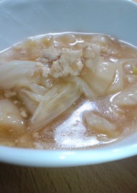 ◆白菜ネギ鶏挽き肉のトロトロスープ