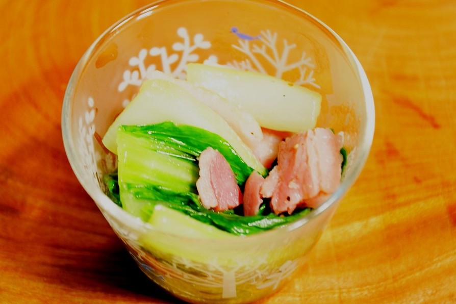 レンジで簡単お弁当用チンゲン菜炒めの画像