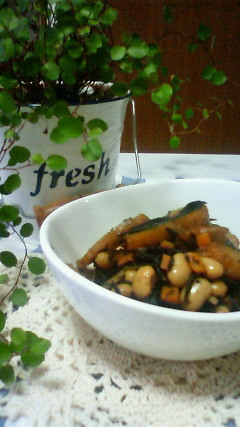 【おふくろの味♪大豆とひじきの煮物】