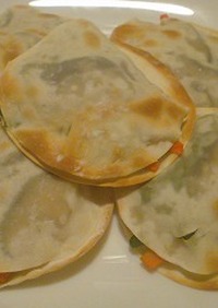 餃子の皮で簡単おつまみ(3)野菜サンド