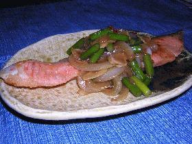 鮭のムニエル・和風にんにくバージョン