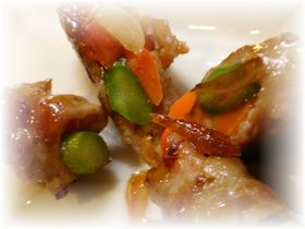 豚肉の野菜巻き♪ゆず風味照り焼き✿
