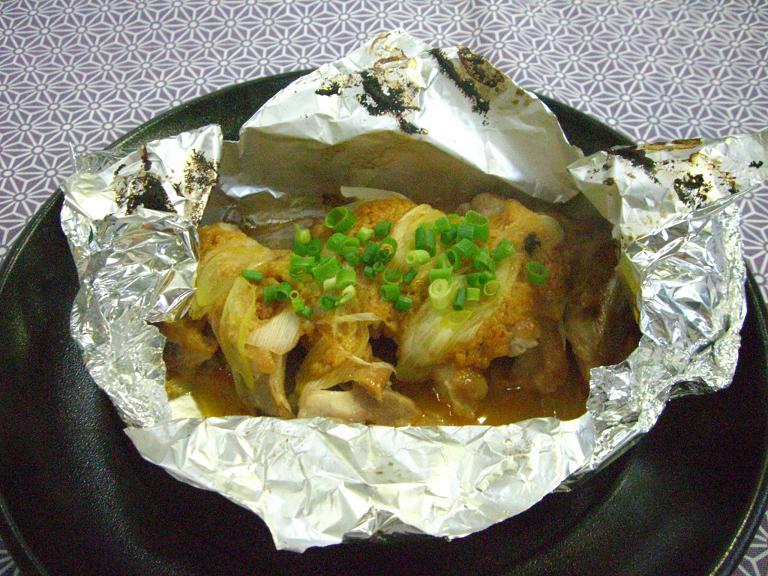 鶏とキノコの辛味噌ホイル焼きの画像