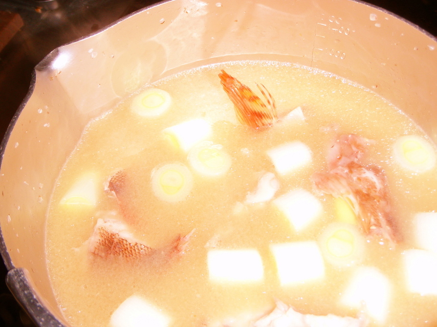 カサゴの味噌汁の画像