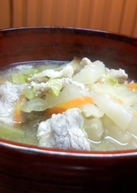 塩麹さんde豚と白菜の生姜スープ