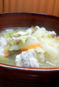 塩麹さんde豚と白菜の生姜スープ