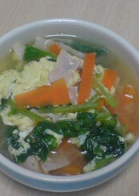小松菜&卵のヘルシースープ