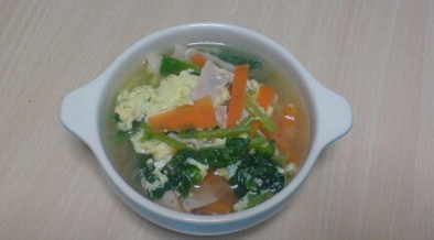 小松菜&卵のヘルシースープの写真