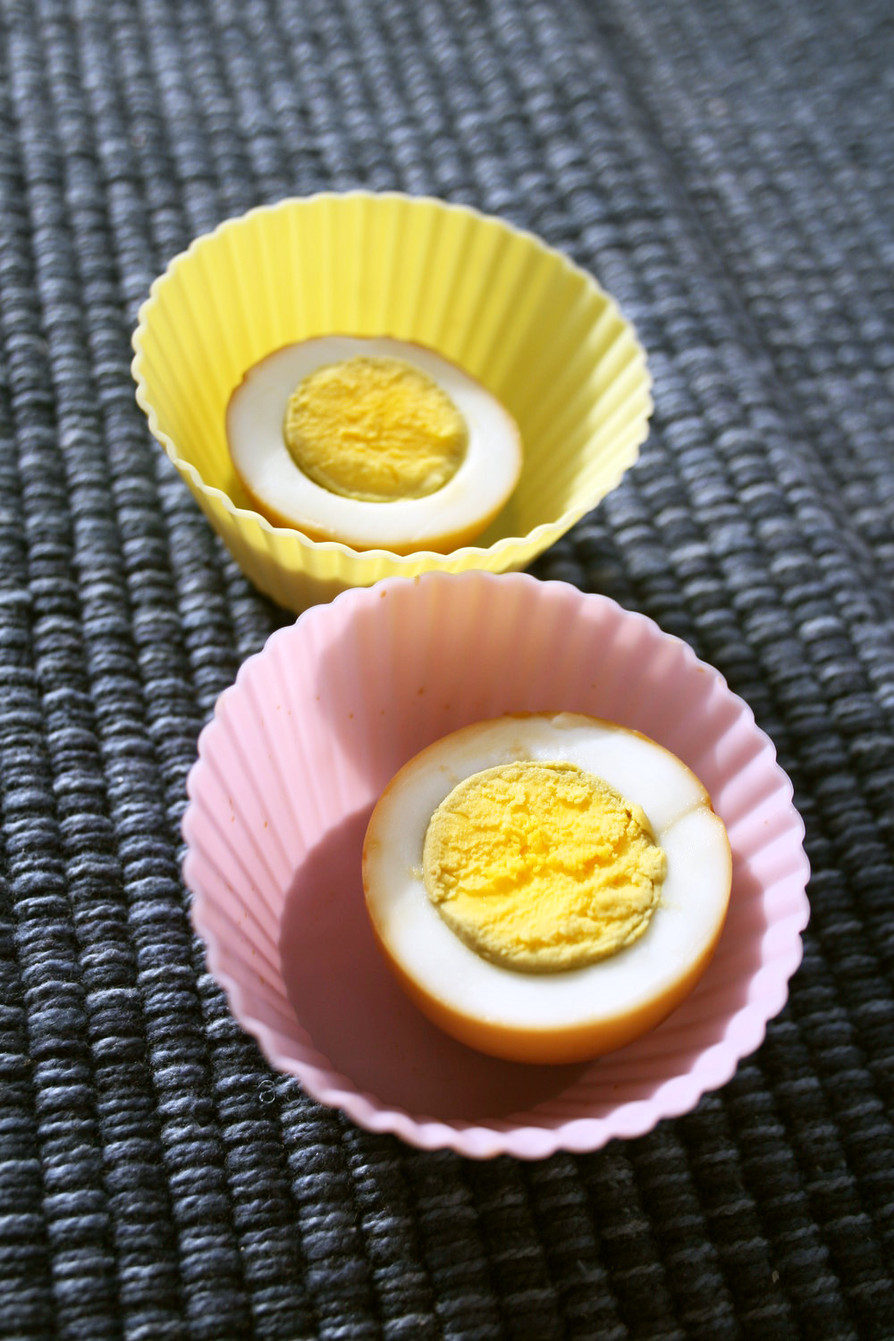 お弁当やラーメンに♪1分で出来る色付け卵の画像