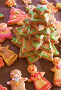 ☆型のクッキーでクリスマスツリー