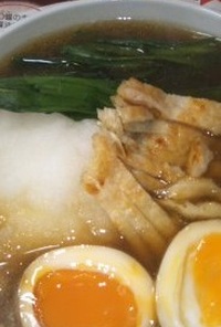 【中華三昧】煮卵＋鶏皮＋ニラのみぞれ拉麺
