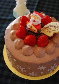 チョコづくしのクリスマスケーキ