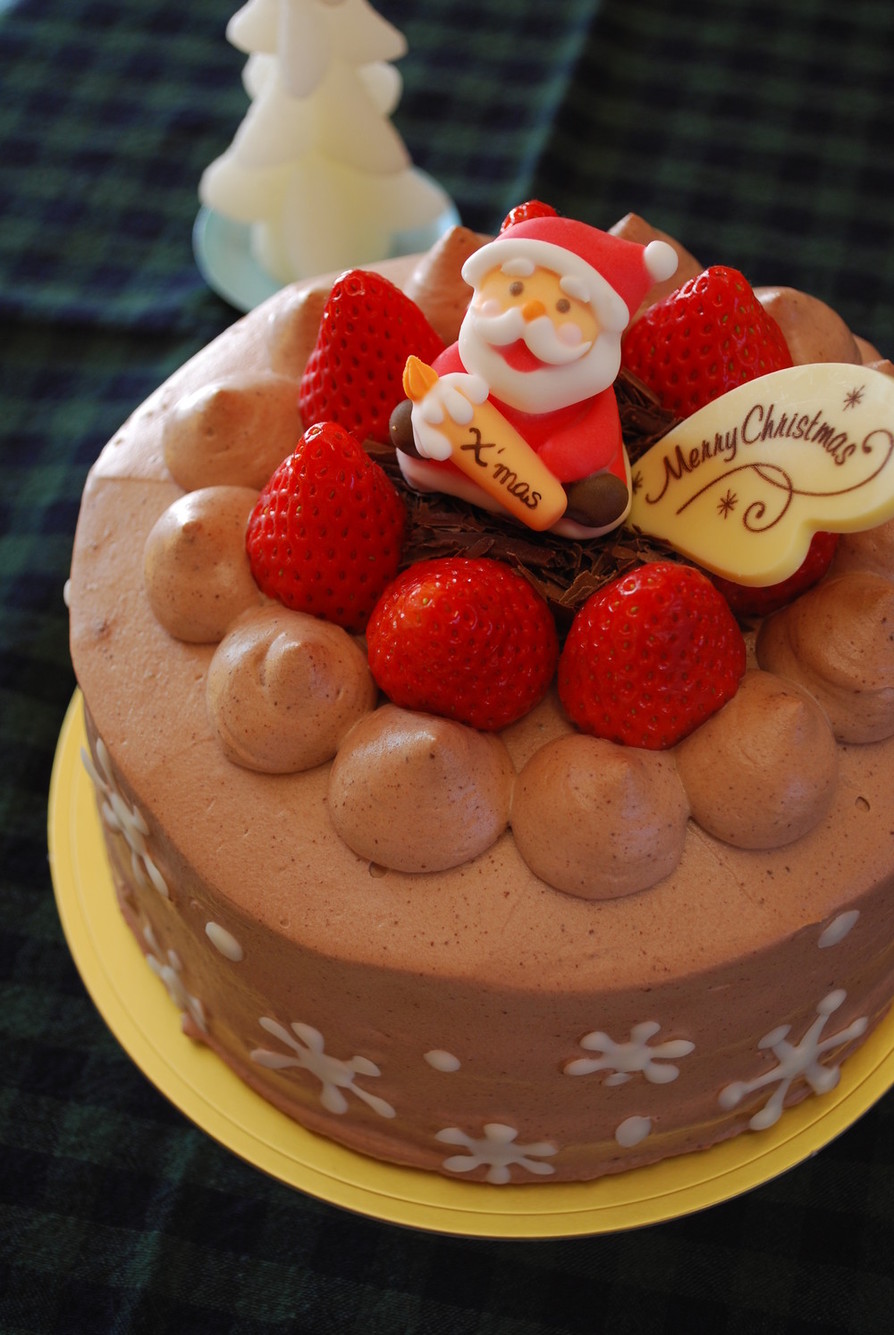 チョコづくしのクリスマスケーキ