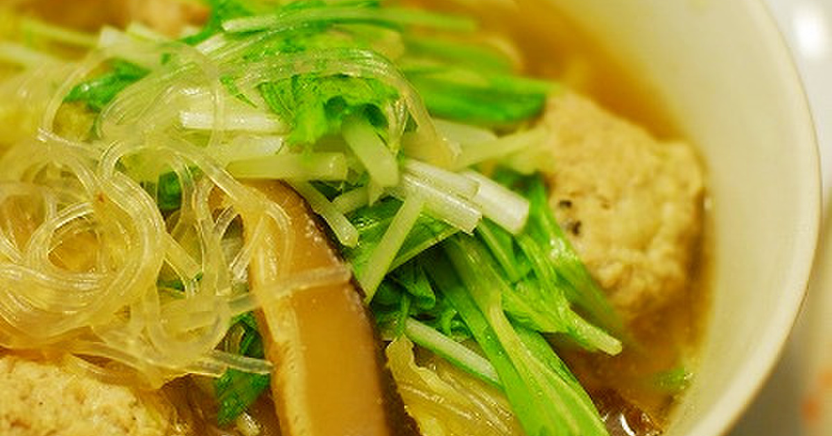 白菜、肉団子、春雨の中華風スープ煮 by バンビ☆ 【クックパッド】 簡単おいしいみんなのレシピが318万品