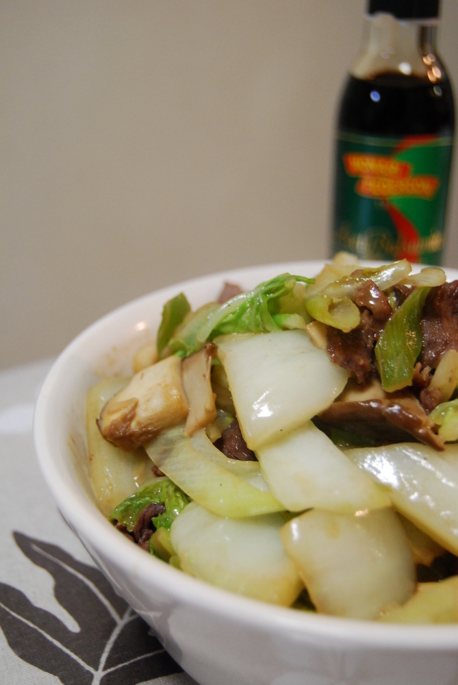 白菜＆野菜たっぷりのバルサミコ酢牛肉炒めの画像