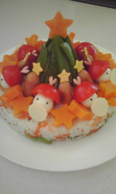 クリスマスに☆散らし寿司ケーキ☆の画像