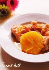 鶏モモ肉のオレンジ煮