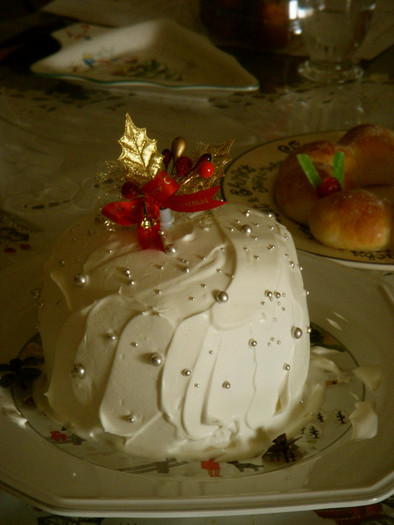 超簡単　アイスクリームのクリスマスケーキの写真