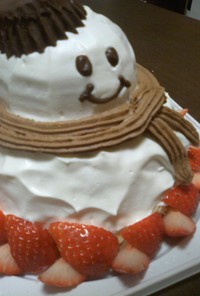 雪だるまのドームケーキ