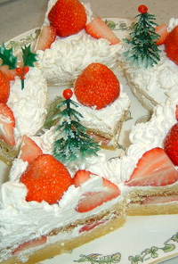 ◇丸型ケーキ台で！星のクリスマスケーキ◇