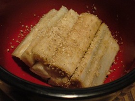 簡単おせち☆たたきごぼう☆レンジで4分!