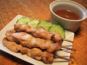 ジンジャーチキンサテー ピーナッツソース添え レシピ