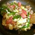 牛肉と小松菜とトマトと卵のオイスター炒め