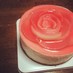 桃のお花のレアチーズケーキ