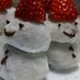 クリスマスに♡雪だるまのイチゴ大福