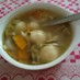 豆腐の白玉だんごときのこのスープ