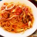 ■いかとトマトのにんにくスパゲティー■
