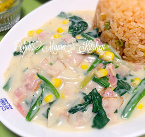 ライトクリームほうれん草のレシピ