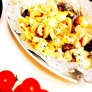 ホイル焼きで エビときのこのアヒージョ レシピ 作り方 By 東洋アルミ クックパッド 簡単おいしいみんなのレシピが350万品