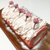 桜のモンブラン風ロールケーキ