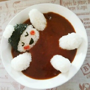 顔文字キャラでカレーのお風呂 デコカレー レシピ 作り方 By うずらんち クックパッド 簡単おいしいみんなのレシピが353万品