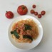 フレッシュバジルと完熟トマトのパスタ