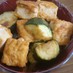 ズッキーニと厚揚げの味噌マヨケチャ炒め♪